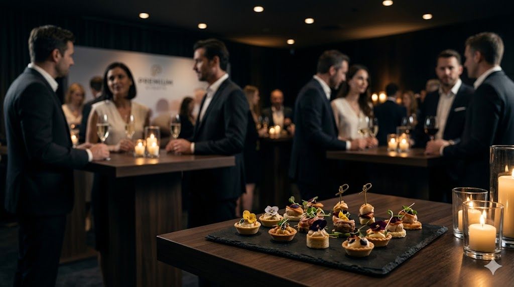 Presentación corporativa con canapés Norte y Fuego